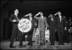 The Rat Pack: Frank Sinatra, Joey Bishop, Dean Martin, Sammy Davis Jr., and Peter Lawford, 1954